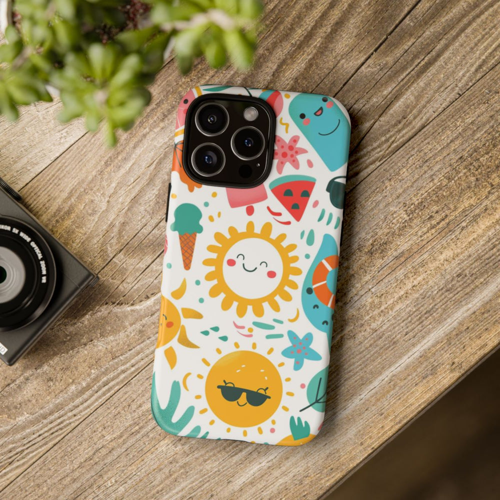 Vrolijk Zomerpatroon met Zonnetjes en Lekkernijen