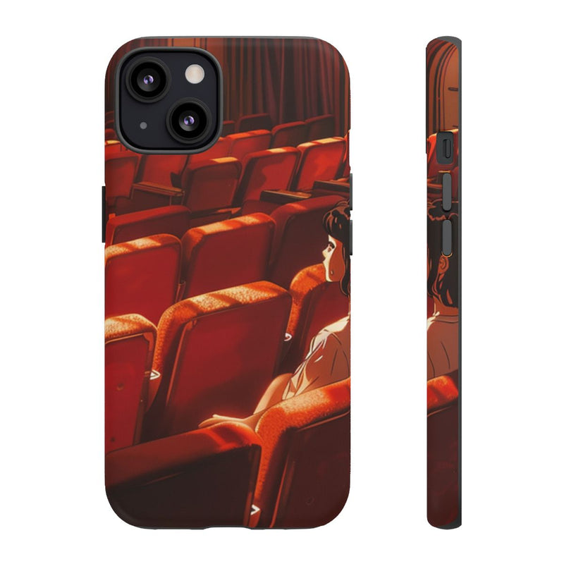 Meisje Alleen op Rode Theaterstoelen