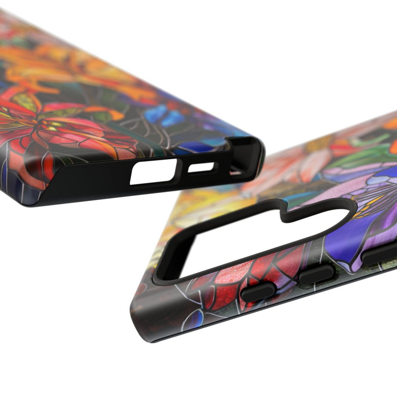 Levendig Gebloemd Glas-in-Lood Ontwerp