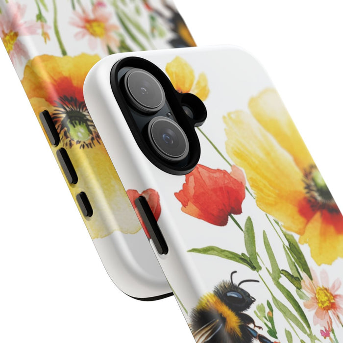 Aquarel Hommels en Wilde Bloemen