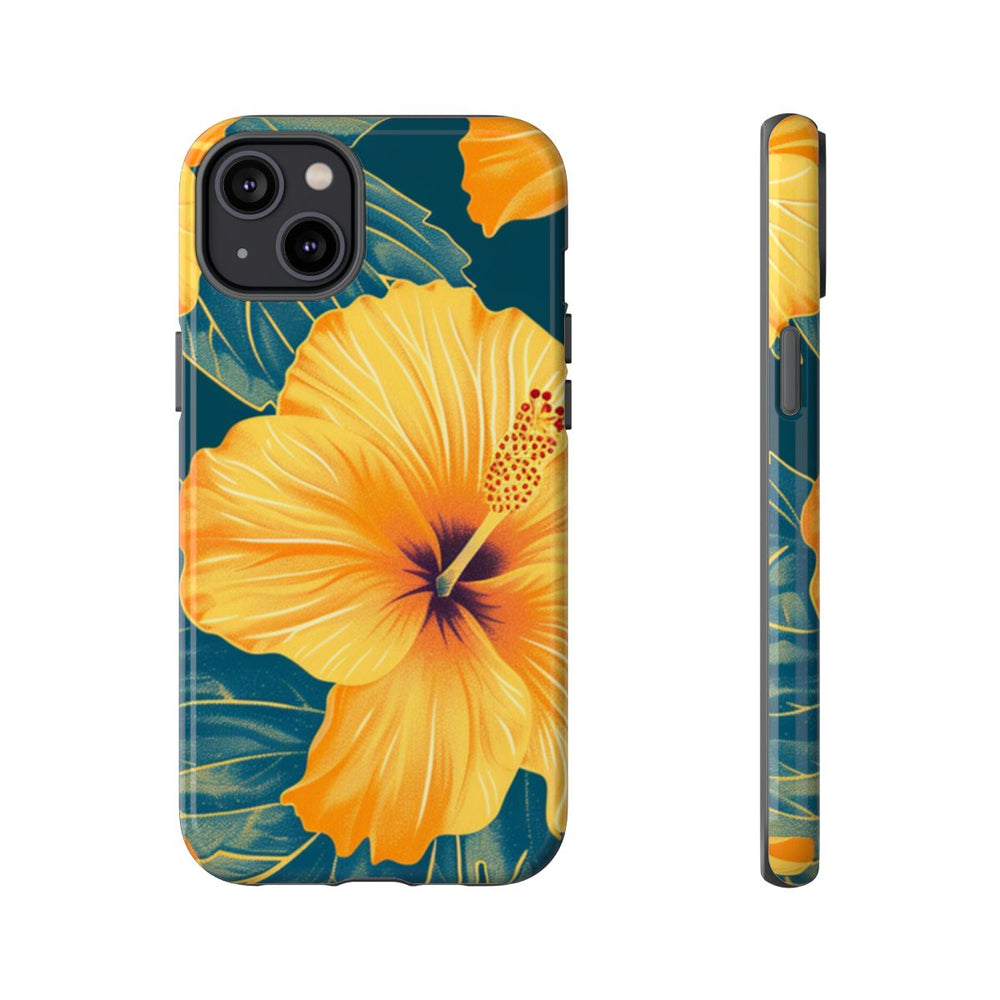 Gele Hibiscus Bloemenpatroon