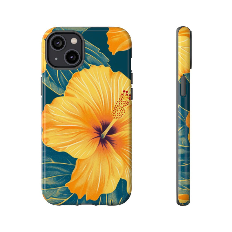 Gele Hibiscus Bloemenpatroon