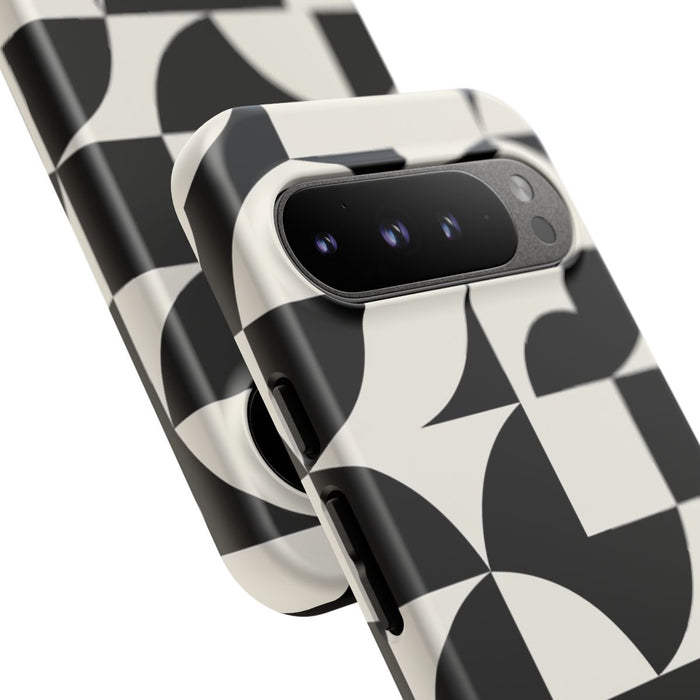 Zwart-Wit Geometrisch Abstract Patroon