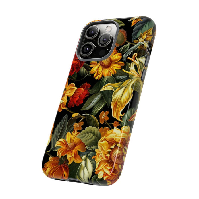 Vrolijk Gele en Rode Bloemenprint