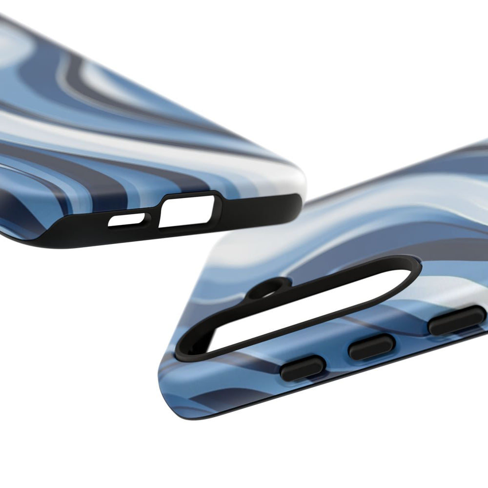 Modern Blauw Golfpatroon