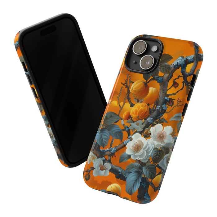 Vintage Botanisch Oranje Bloemenpatroon