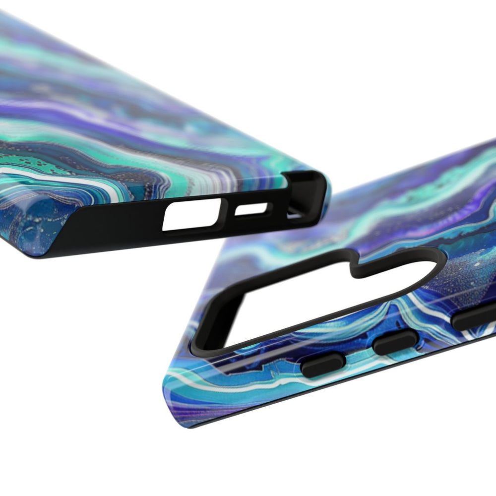 Blauw en Turquoise Geode Wervelpatroon