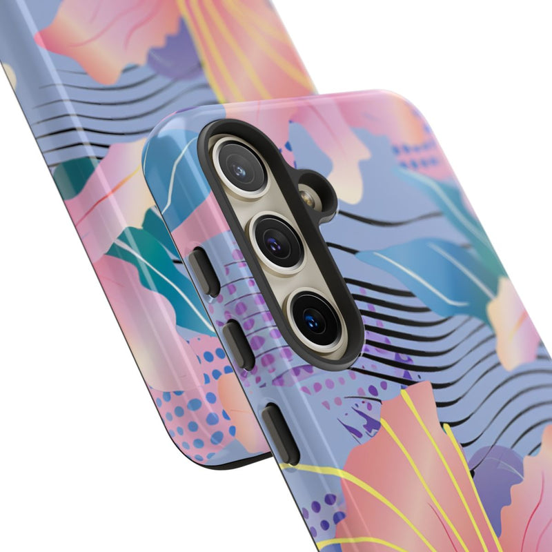 Roze Bloemenpatroon met Abstracte Accenten