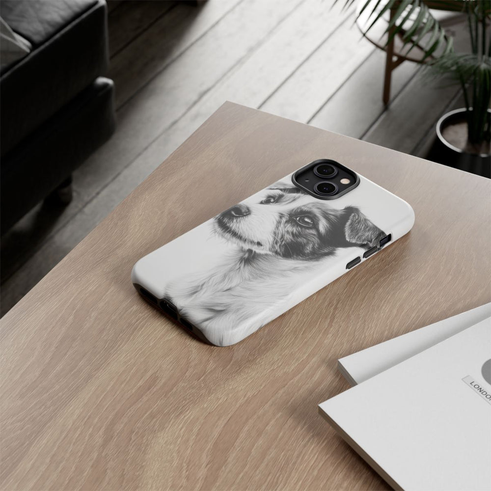 Hondenportret in Houtskool en Grafiet