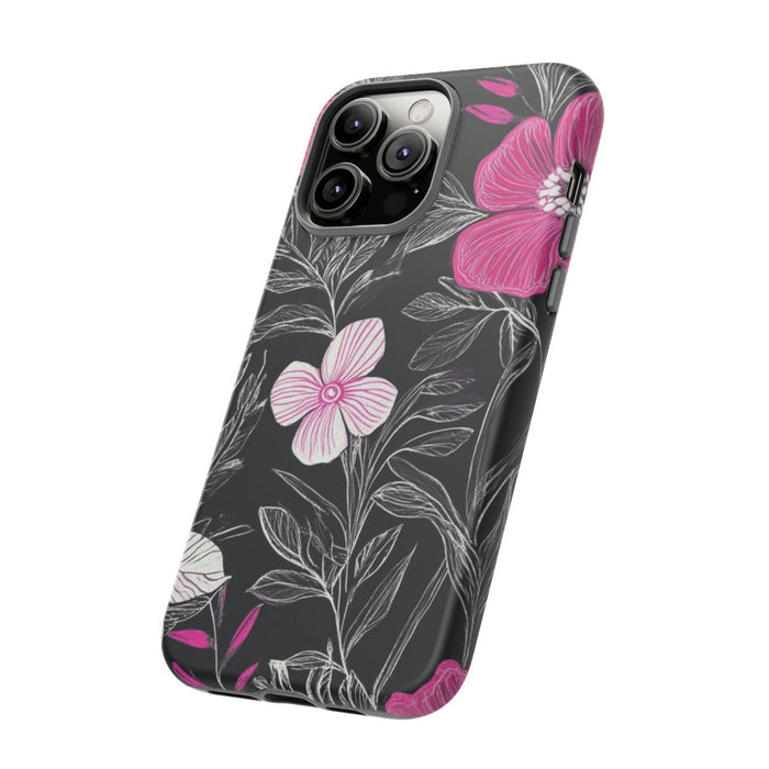 Roze en Witte Bloemenprint