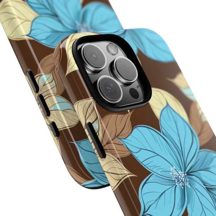 Turquoise en Beige Bloemenpatroon