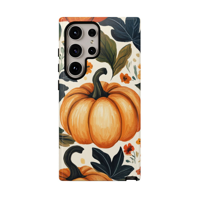 Herfst Pompoen en Bloemenpatroon