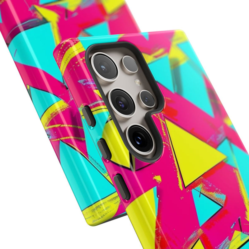 Neon Driehoeken Abstract Patroon