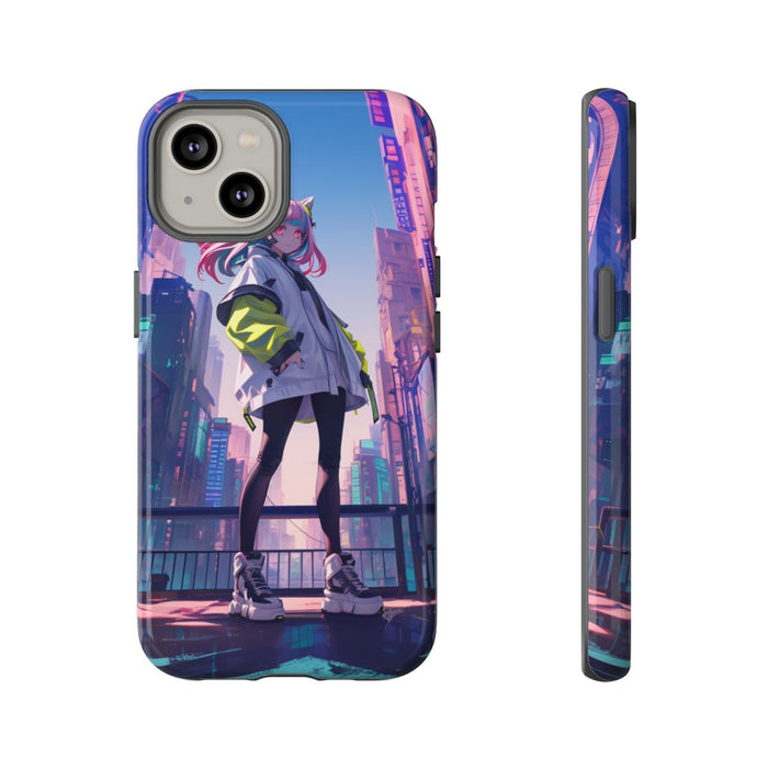 Meisje met Roze Haar in Neonstad