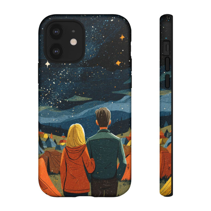 Stelletje Onder Sterrenhemel Tussen Tenten