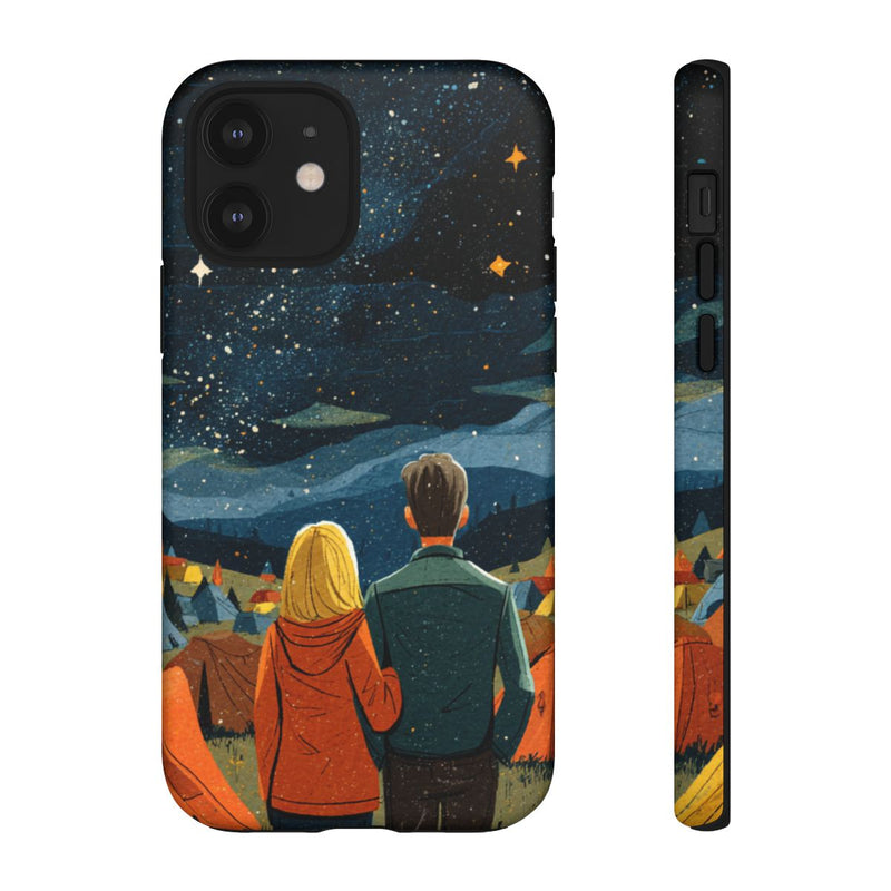 Stelletje Onder Sterrenhemel Tussen Tenten