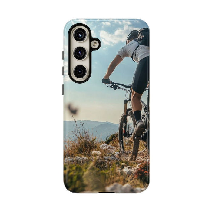 Mountainbiker op Rotsachtig Pad