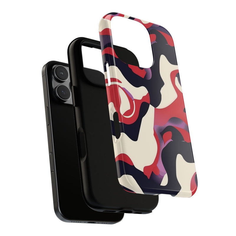 Abstract Rood-Zwart-Crème Patroon