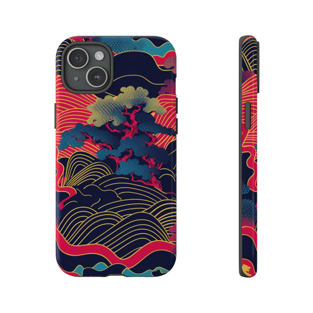 Neon Japanse Landschapspatroon