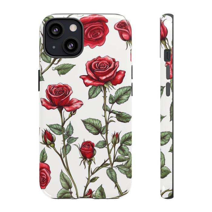 Rode Rozen Botanisch Patroon