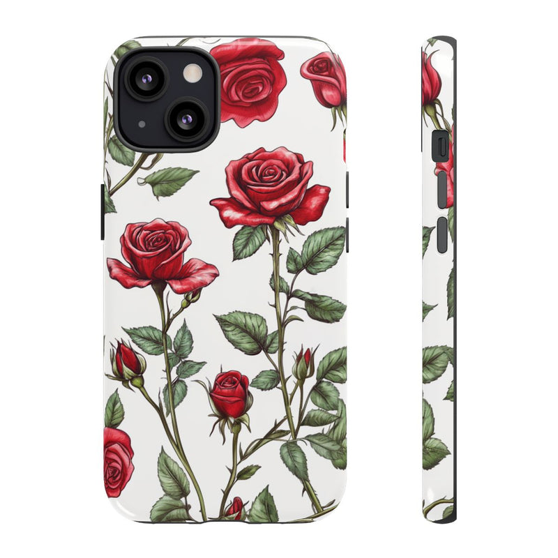 Rode Rozen Botanisch Patroon
