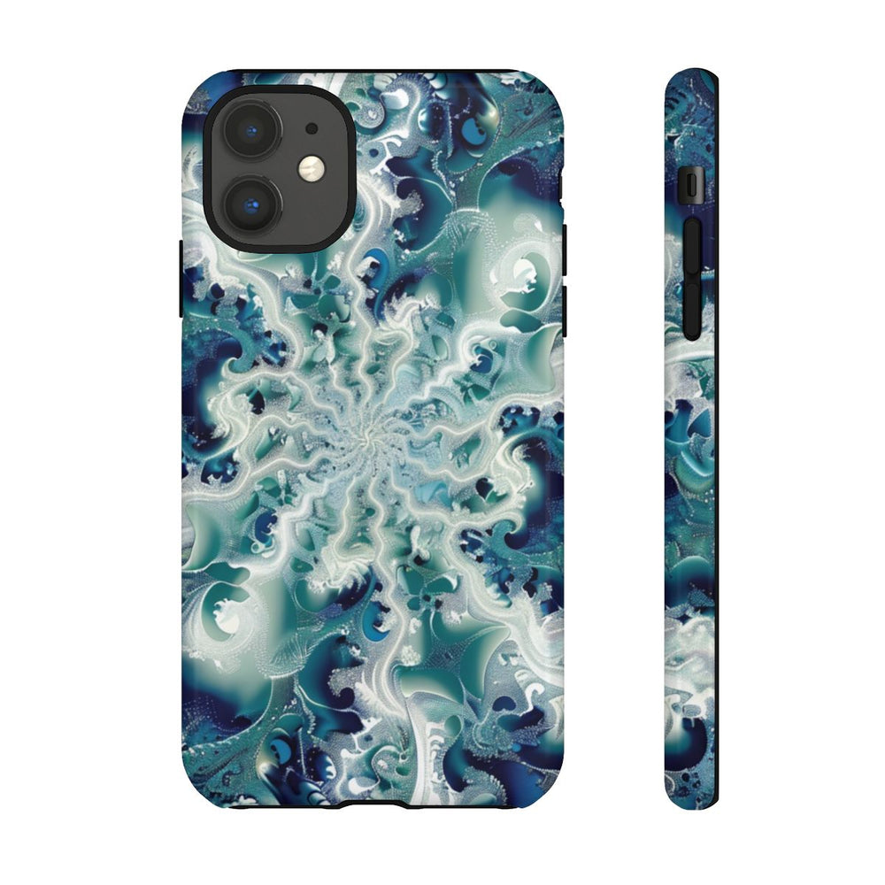 Blauw-Groene Fractalwerveling met Glans