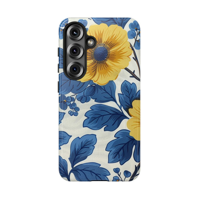 Blauw-Geel Bloemenpatroon