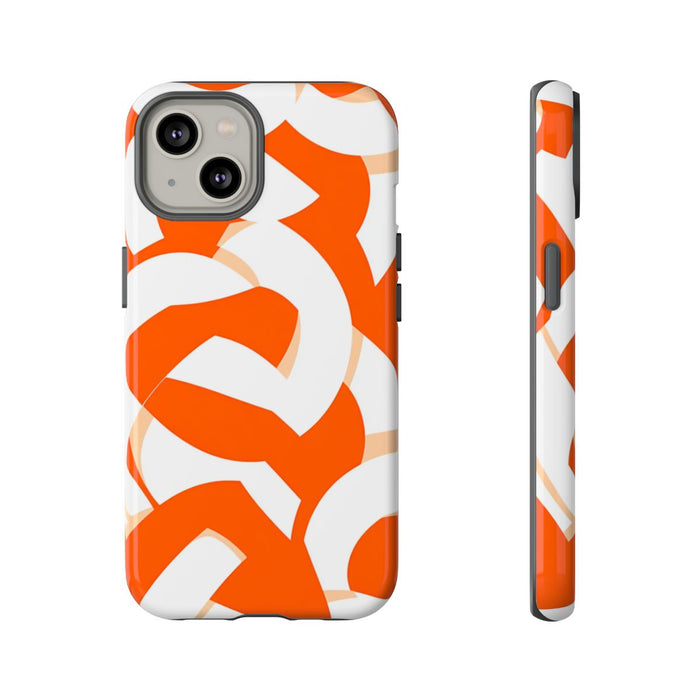 Oranje en Wit Geometrisch Patroon