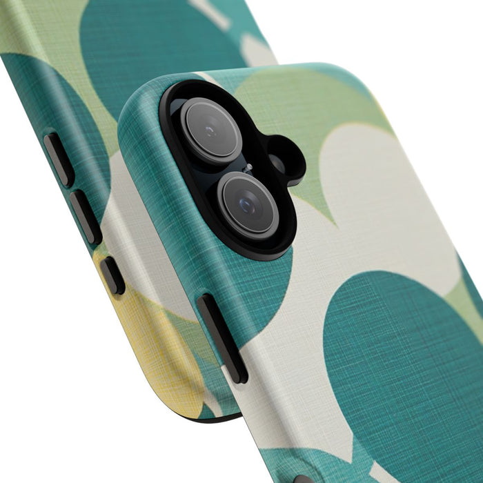 Retro Patroon met Blauwe en Gele Cirkels