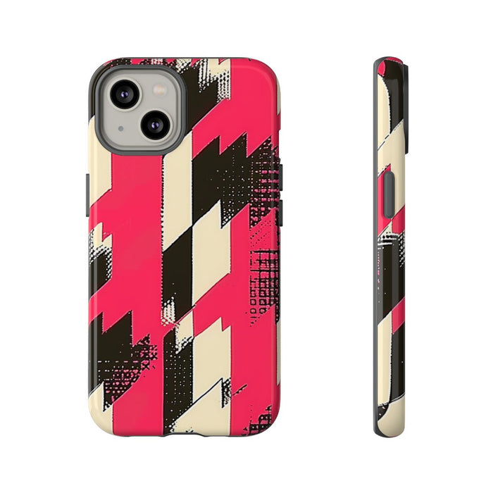 Roze en Zwart Pied-de-Poule Patroon