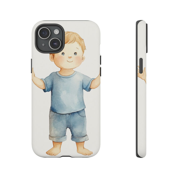 Aquarel Babyjongen met Opgeheven Armen