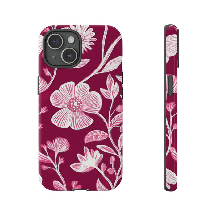 Roze en Witte Bloemenprint