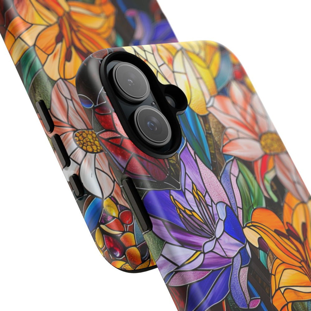 Levendig Gebloemd Glas-in-Lood Ontwerp