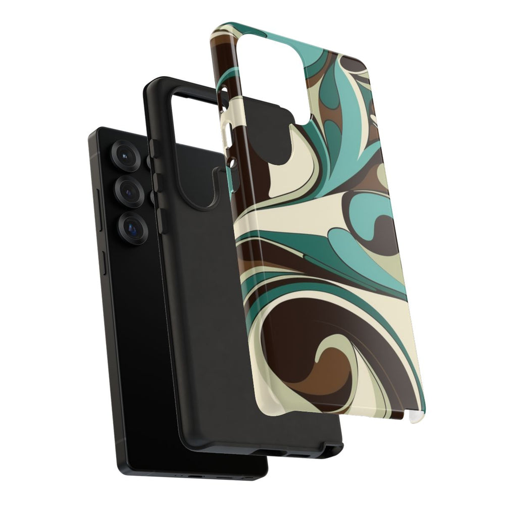 Abstracte Swirl in Teal en Bruin