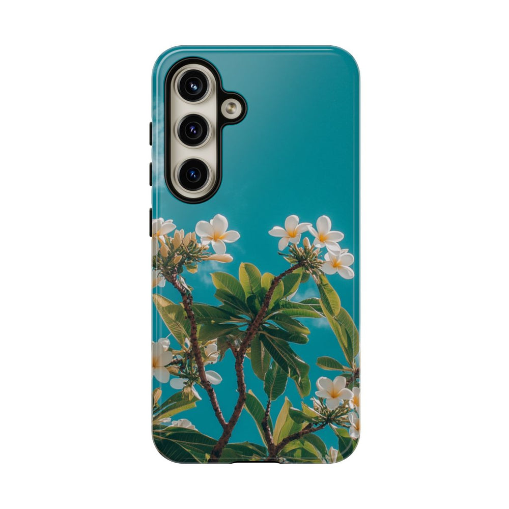 Witte Frangipanibloemen met Groene Bladeren
