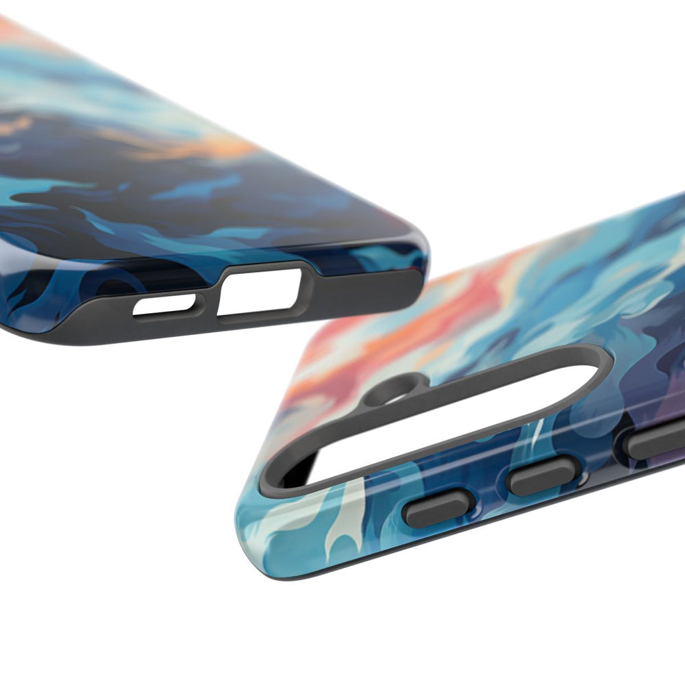 Abstracte Oceaangolven met Vurige Kleuren