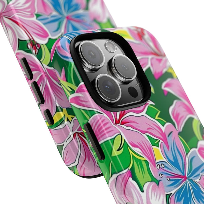 Roze en Blauwe Bloemenprint