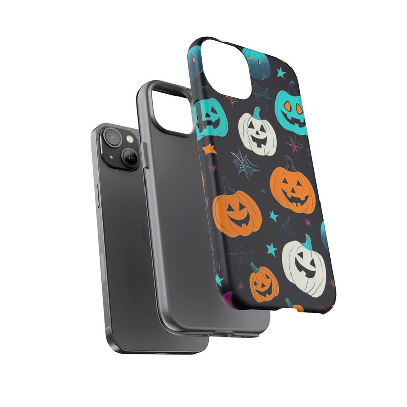 Vrolijk Gekleurde Halloween Pompoenen Patroon