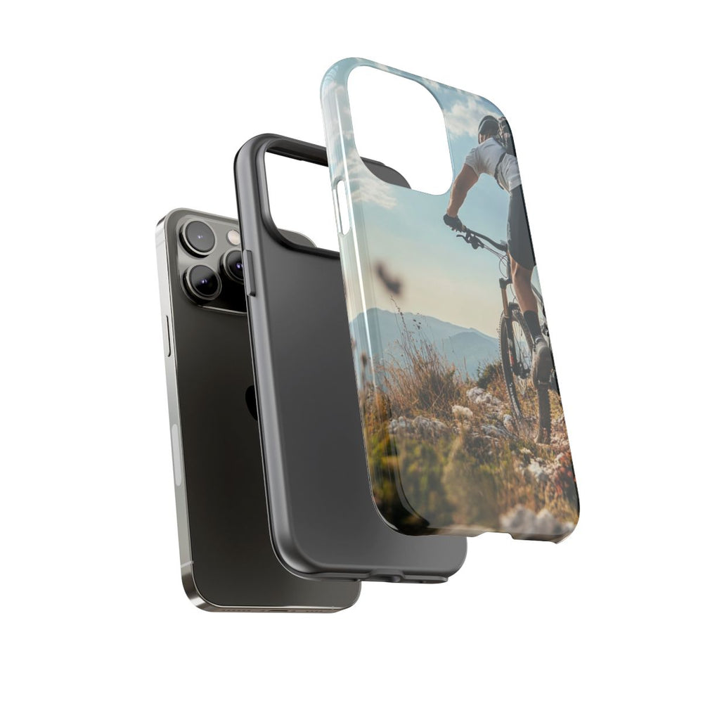 Mountainbiker op Rotsachtig Pad