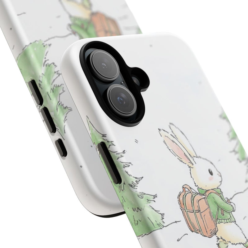 Schattig Konijntje met Rugzak in Besneeuwd Bos