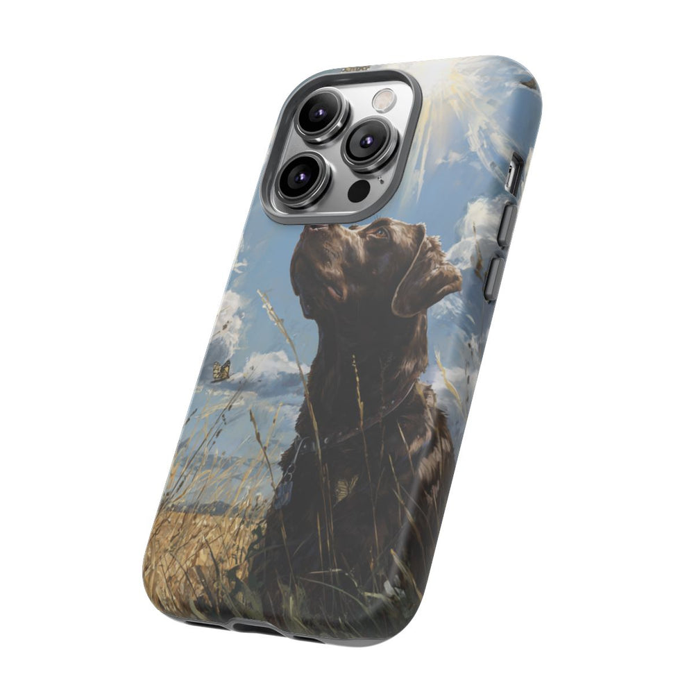 Chocoladekleurige Labrador met Vlinders in Veld