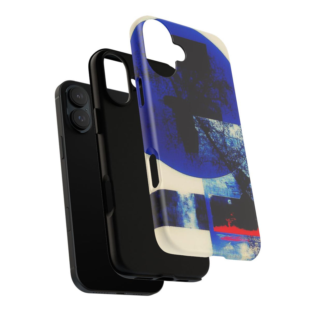 Abstracte Blauwe en Zwarte Geometrische Kunst