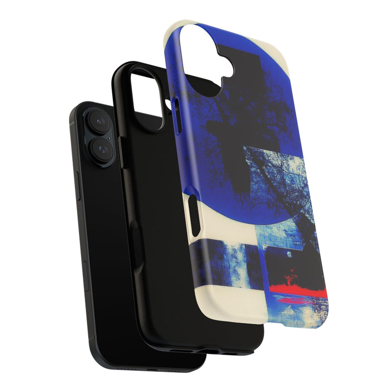 Abstracte Blauwe en Zwarte Geometrische Kunst