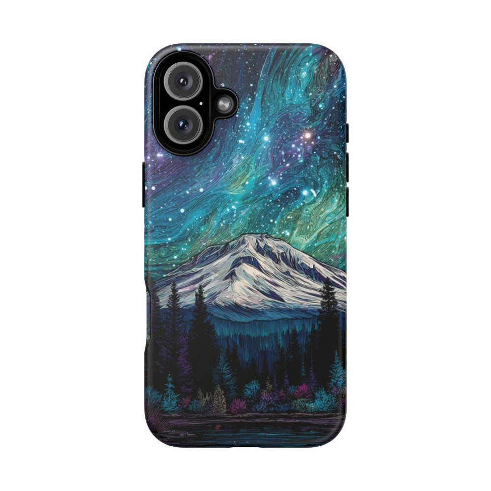 Psychedelische Nachtelijke Hemel boven Bergen