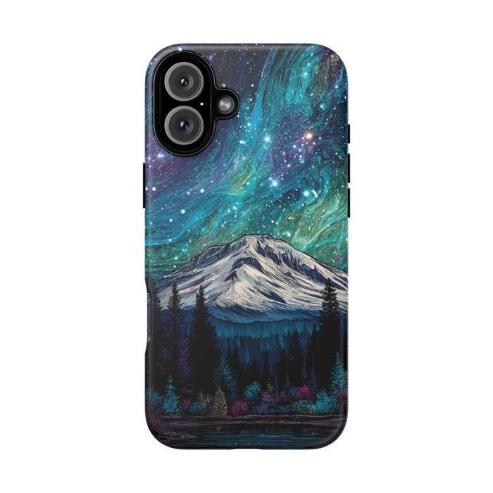 Psychedelische Nachtelijke Hemel boven Bergen