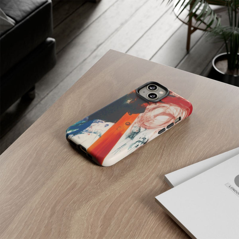 Abstracte Zwarte en Rode Penseelstreken