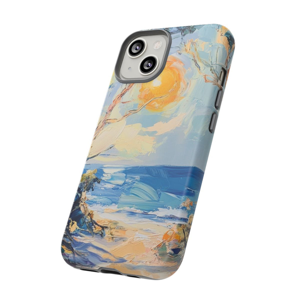 Zonnig Strandlandschap met Penseelstreken