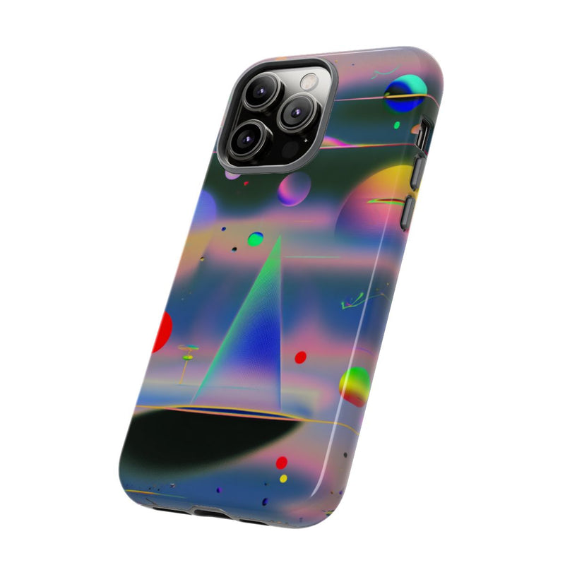 Kleurrijke Geometrische Bollen en Piramide Abstract