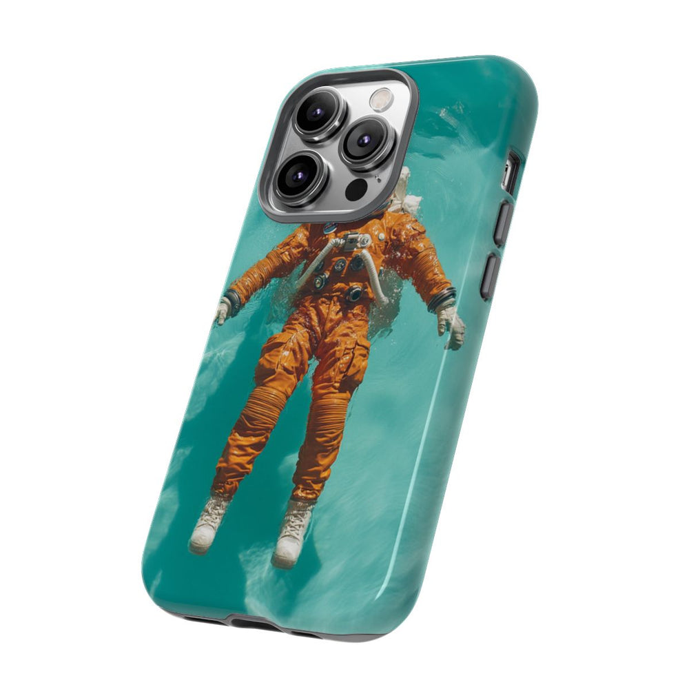 Astronaut in Oranje Pak Zwevend op Water