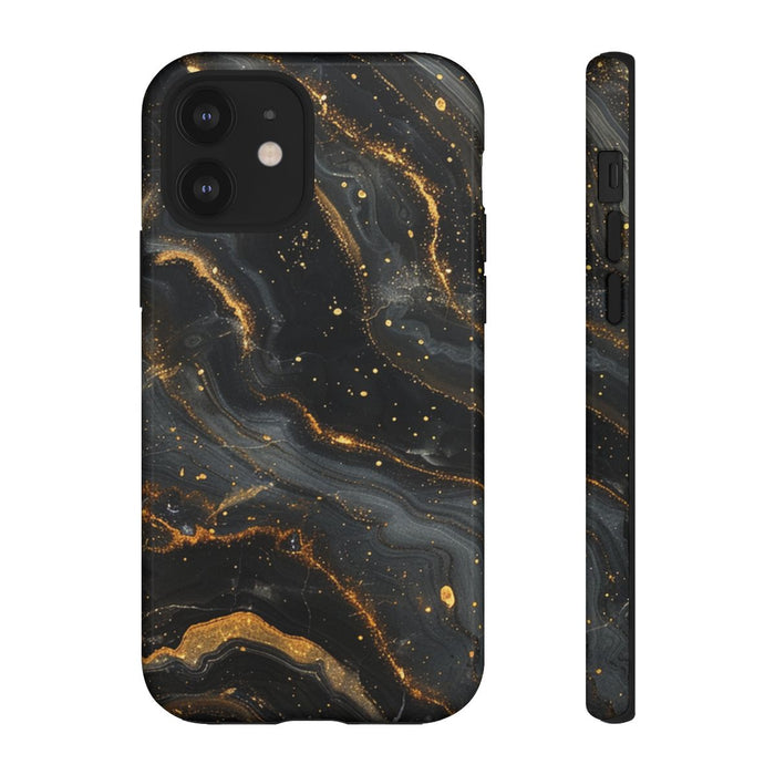Zwart-Gouden Marmer Abstract Patroon